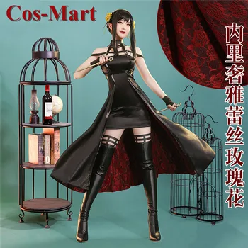 Cos-Mart Anime SPY RODZINA Yor Fałszerz Cosplay Kostium Przepiękna Elegancka Sukienka Wieczorowe Rpg Odzież