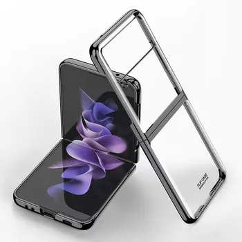 Pokrycie Ramy Etui do Samsung Galaxy Z Flip 3 Przezroczysta Pokrywa Twardy Przezroczysty Plastik Pełna Ochrona dla Z Flip 3 odporna na wstrząsy