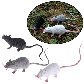 Sztuczna Mysz, Figurki Zwierząt, Zabawki, Realistyczny Pomnik Myszy, Kolekcja Dekoracji do Domu i Ogrodu - Czarno-Biały Kolorowy Model