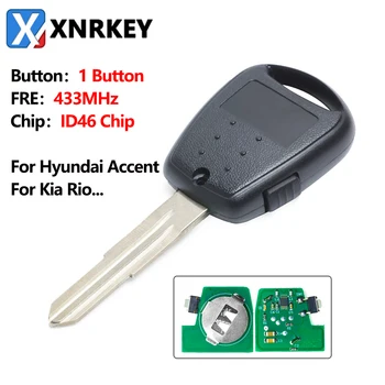 XNRKEY 1 Przycisk Zdalnego Klucza 433 Mhz ID46 Chip do Hyundai Accent dla Kia Picanto Rio Soul Venga Ceed Bez Światła, Wymiana Kluczyka