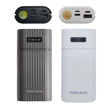 3-Portowy Wejście DIY USB Power Bank Zestaw Pudełko Etui 18650 20700 21700 Ładowarka z Latarką Led do telefonu komórkowego, Tabletu